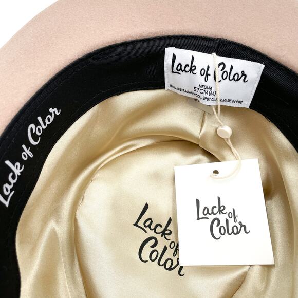 Lack of Color Zulu‎ II Hat Wool Fedora Sand Ribbon Sz M / 57 Women's - Picture 10 of 11